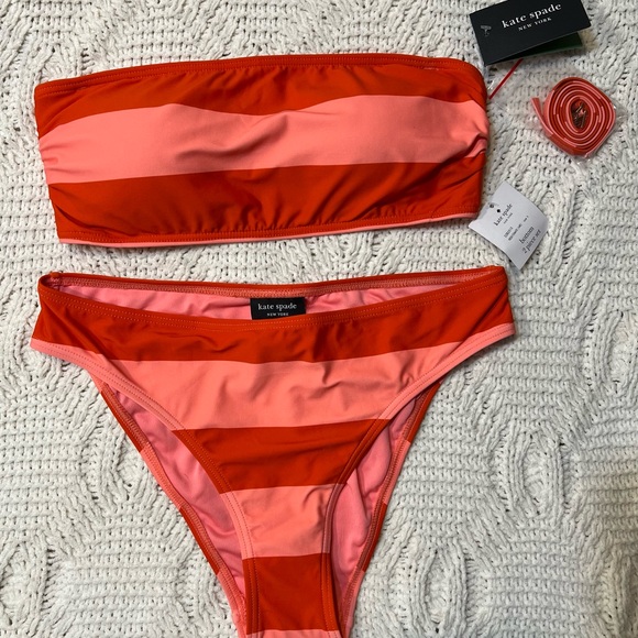 NWT Kate Spade Bold coral and orange Bikini - Picture 9 of 9